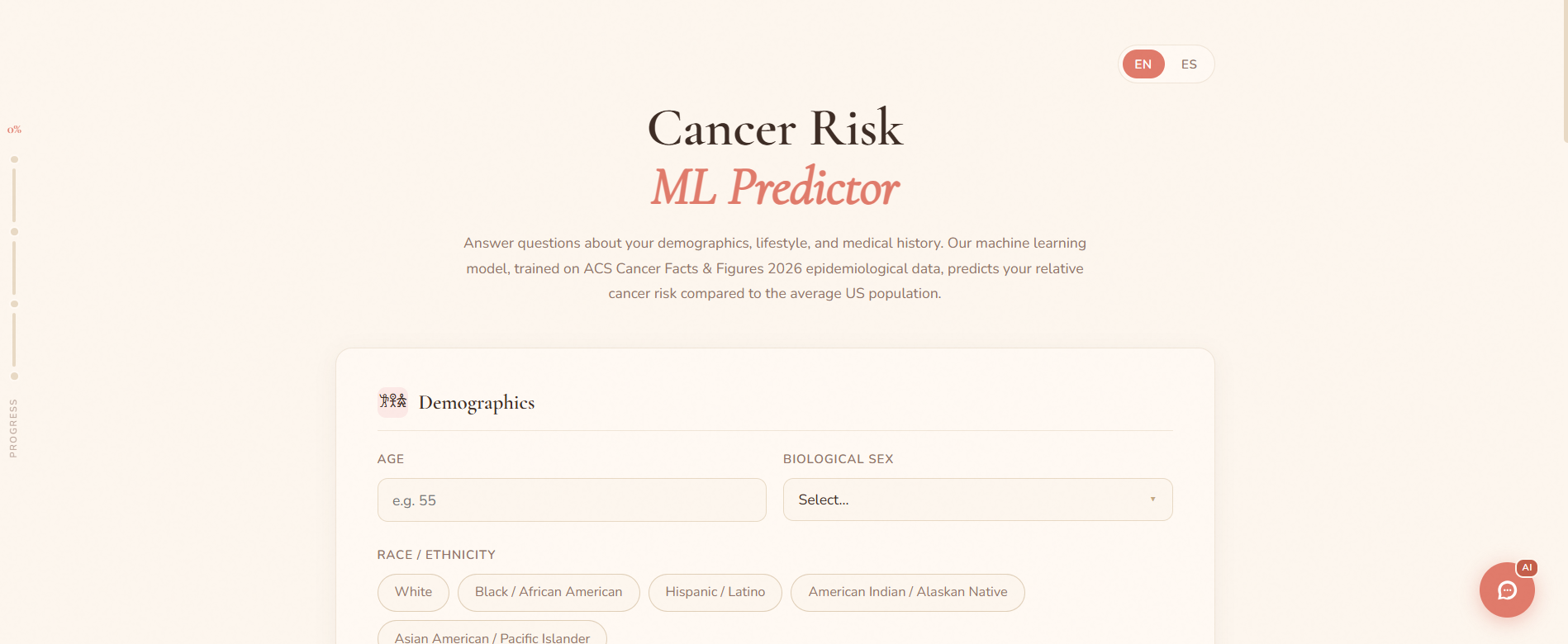 ML Cancer Risk Calculator