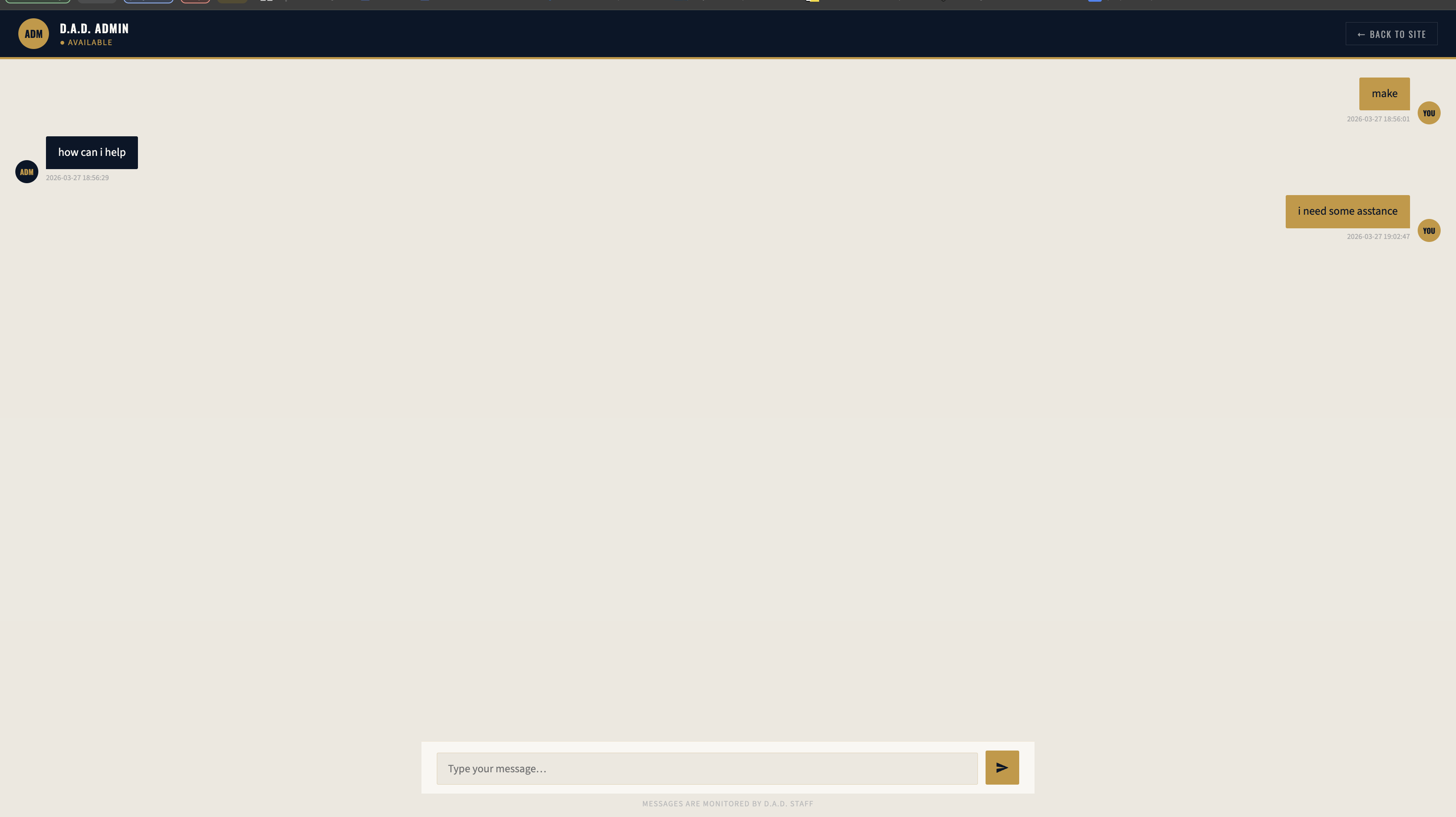 User chat view screenshot